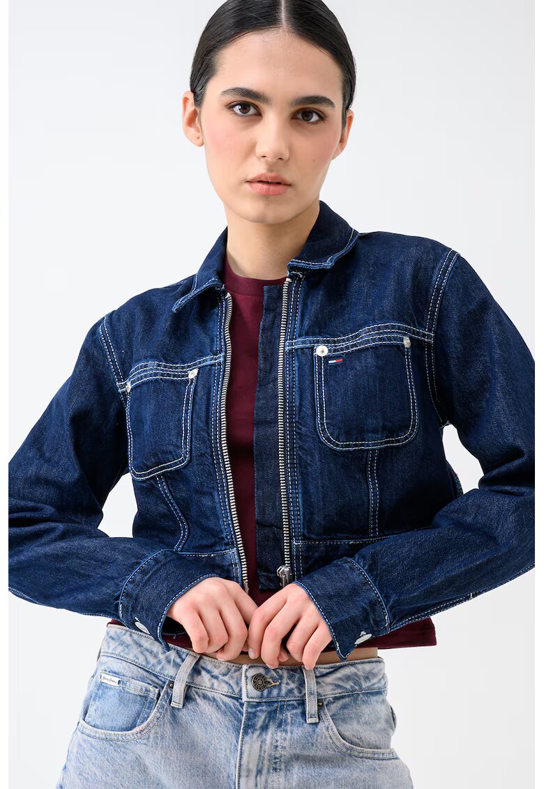 Tommy Jeans Късо дънково яке с цип