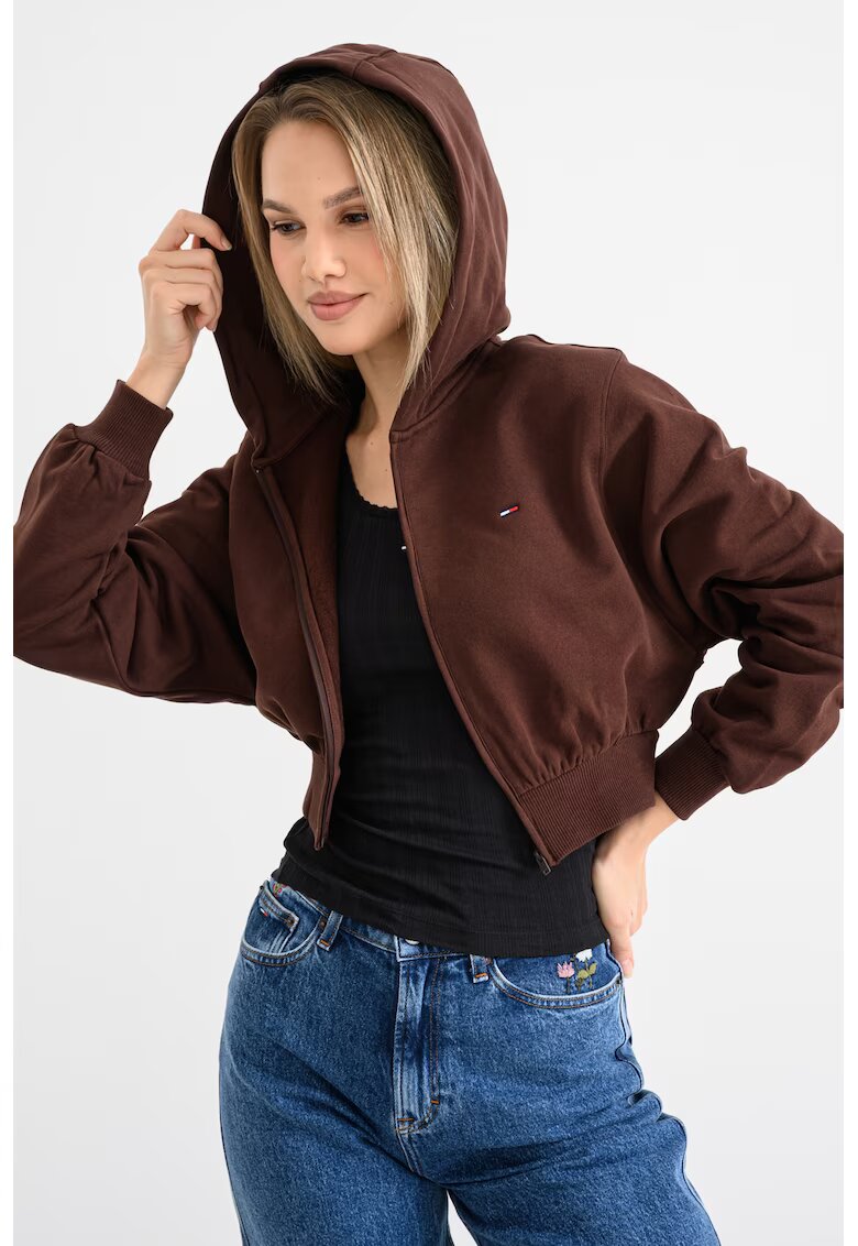Tommy Jeans Късо свободно худи с къс цип