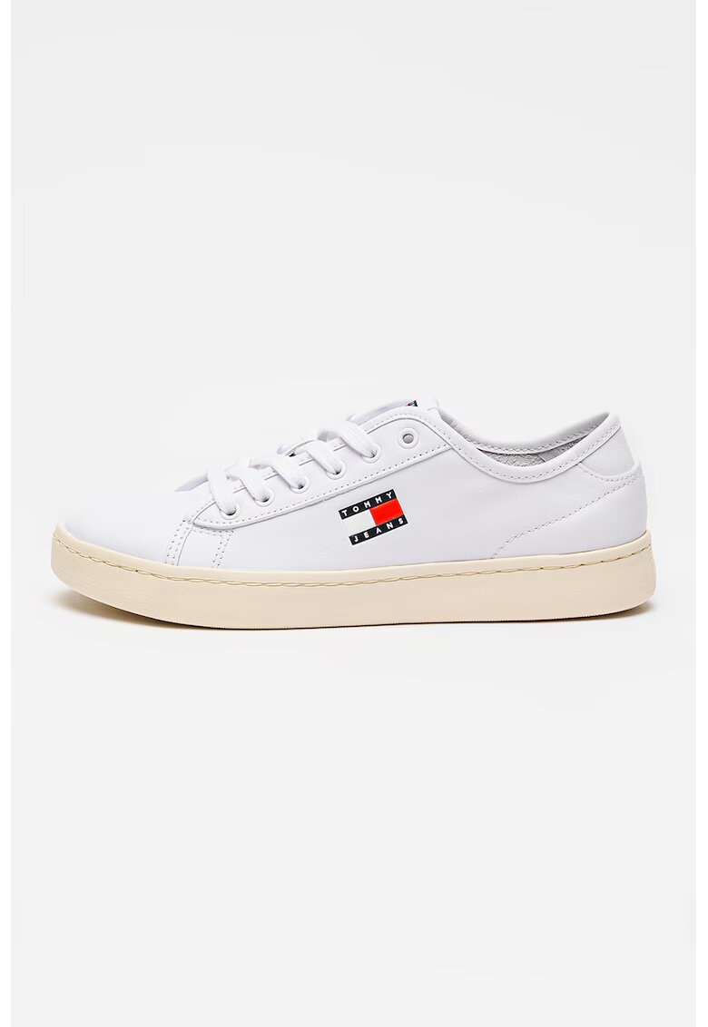 Tommy Jeans Олекотени кожени спортни обувки Court