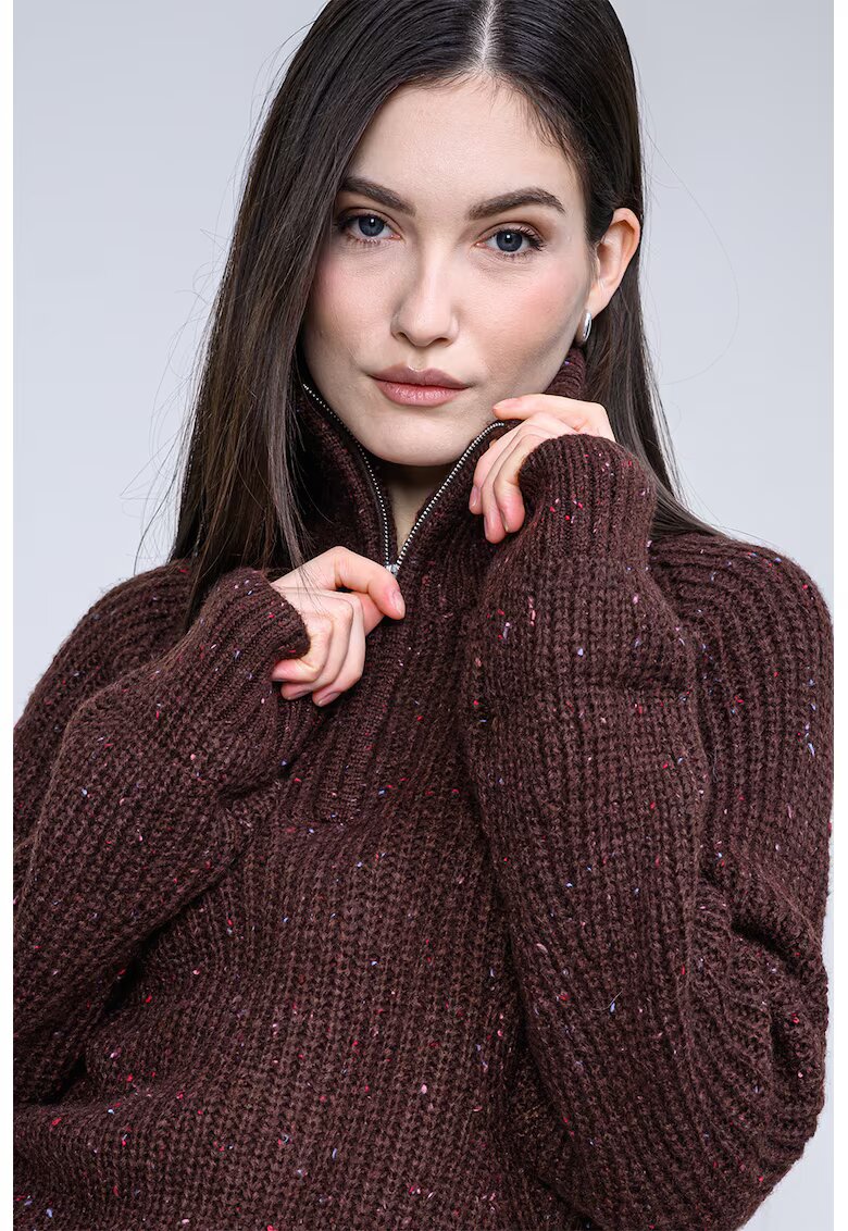 Tommy Jeans Пуловер с вълна с къс цип