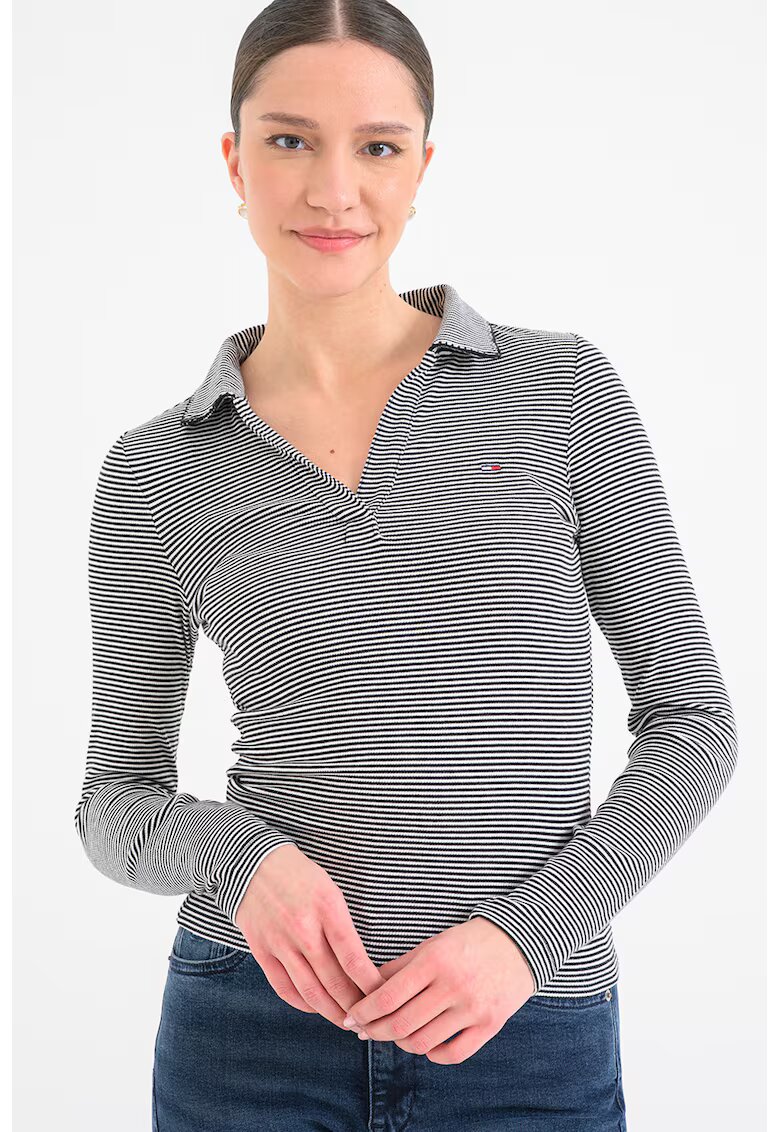 Tommy Jeans Раирана блуза с яка