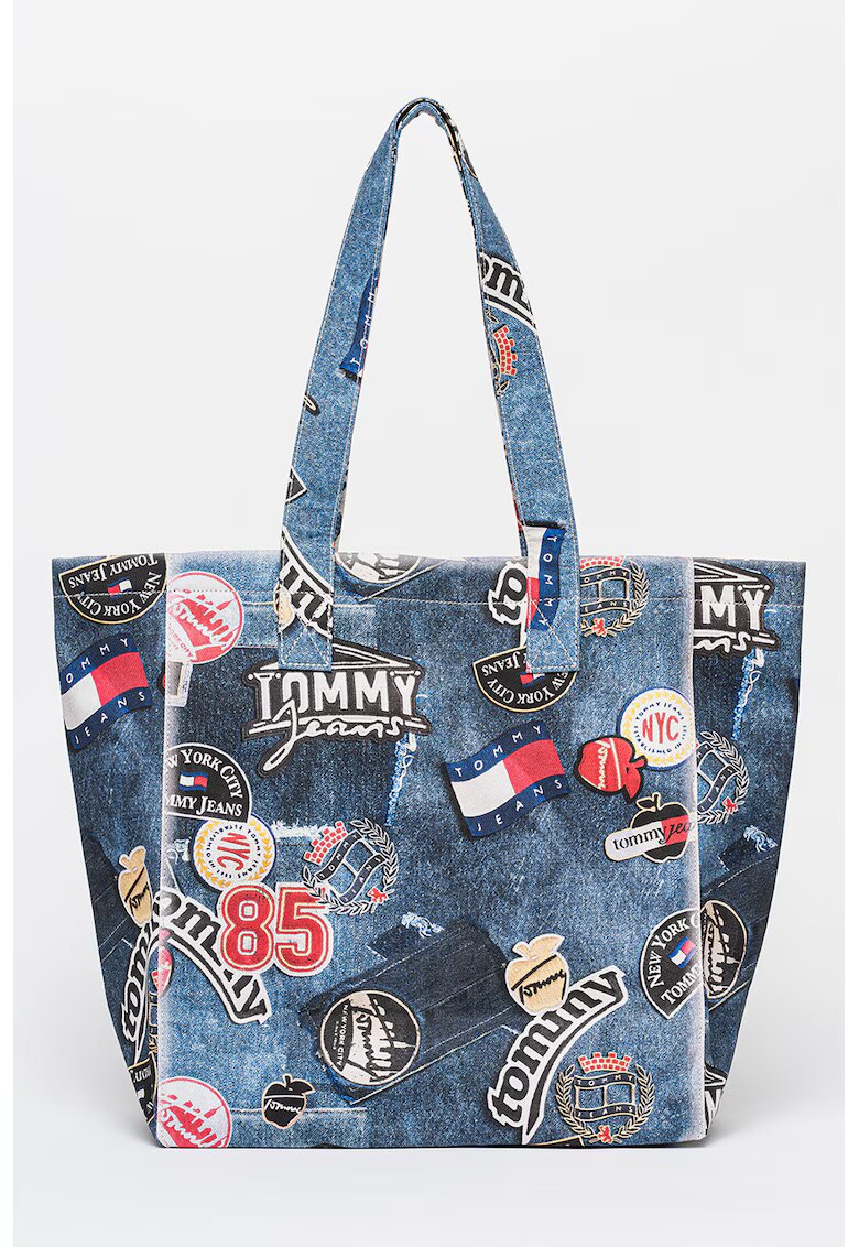 Tommy Jeans Шопинг чанта с лого - Червен/Тъмносин