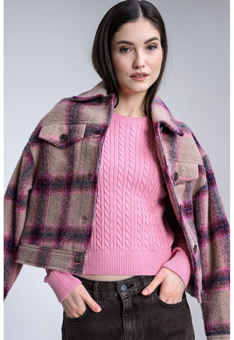 Tommy Jeans Слим пуловер с плетка осморка