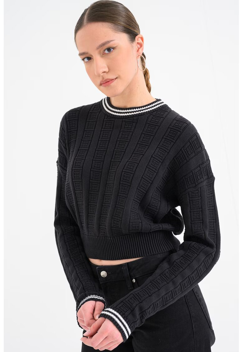 Tommy Jeans Свободен пуловер с релеф