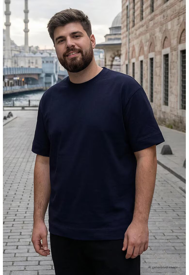 TommyLife Мъжка тениска синя памук еластан regular fit