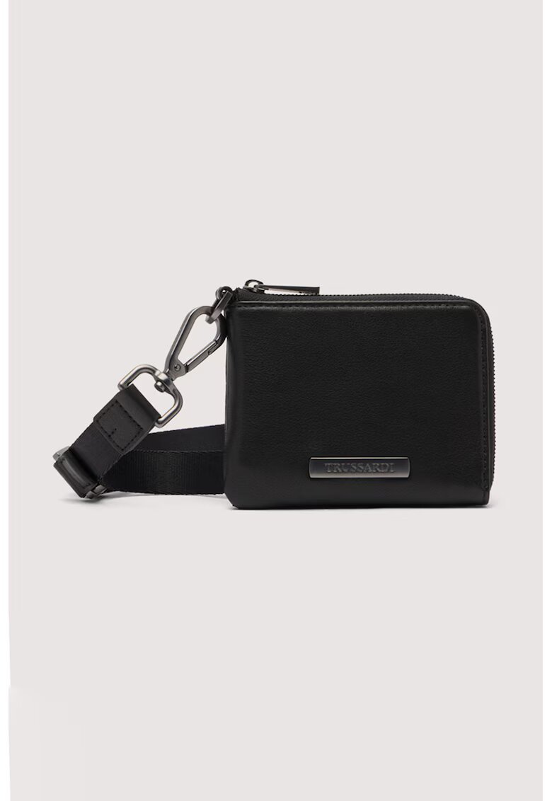 Trussardi Кожен портфейл с каишка за китката