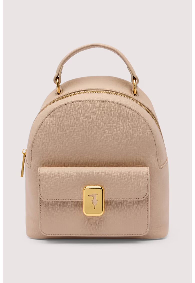 Trussardi Кожена раница с джоб с капаче