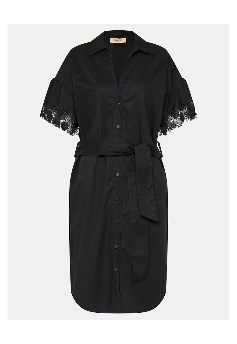 Twinset Рокля-риза 241TT2281 - черна