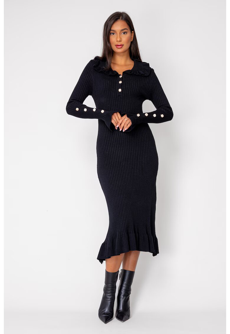 uFIT Дълга плетена рокля Black 18416