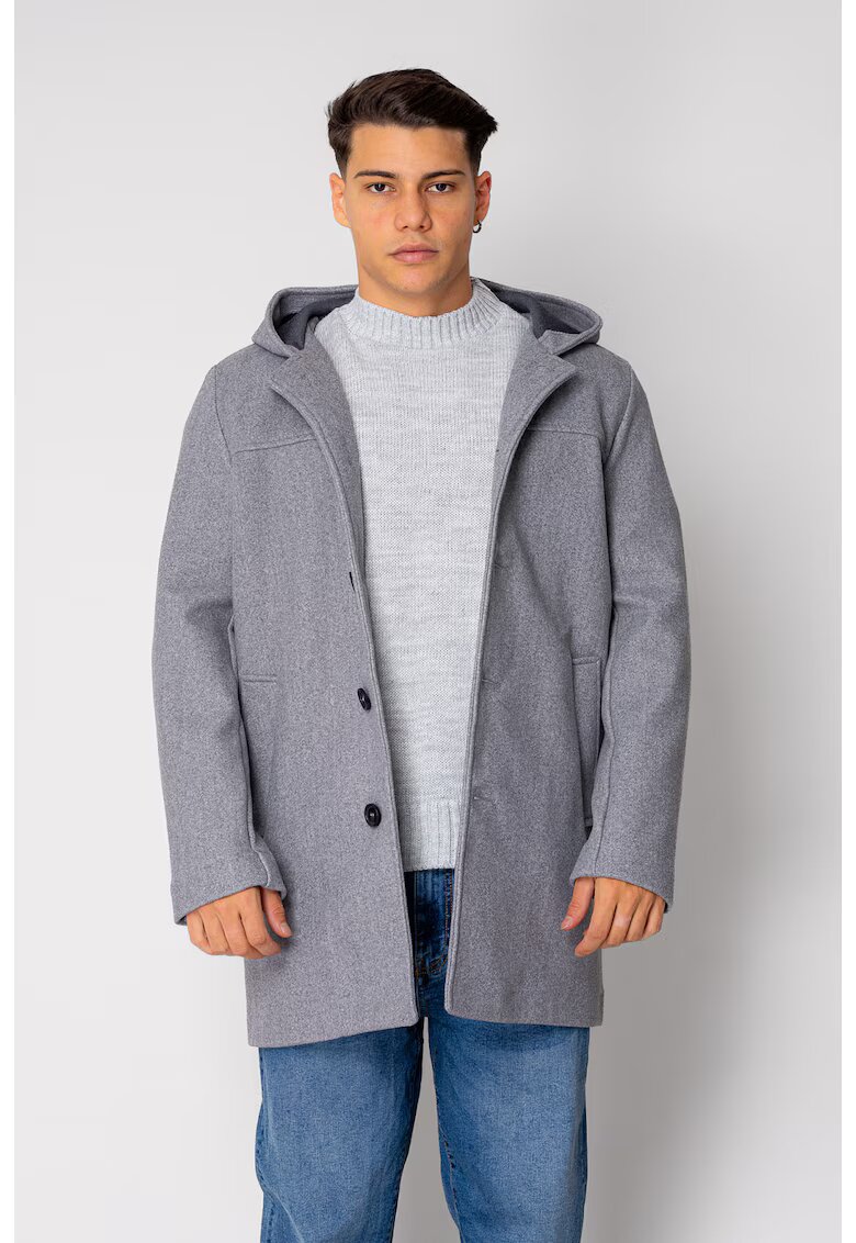 uFIT Дълго палто с качулка Grey Melange 18862