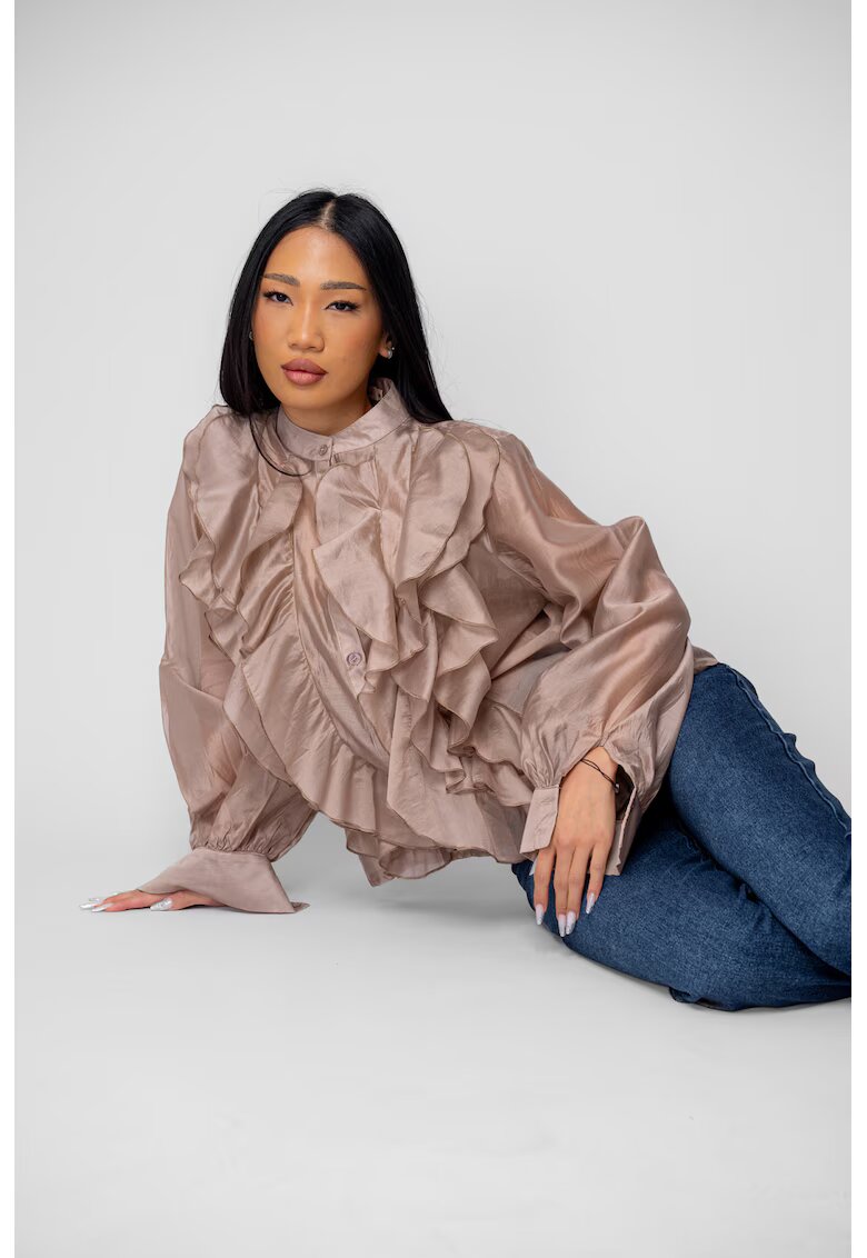 uFIT Дамска риза с волани Taupe 20032
