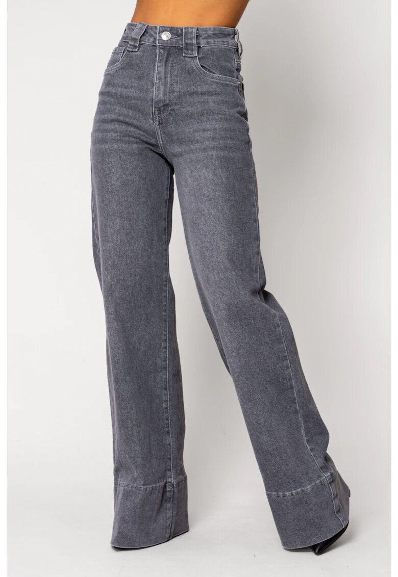 uFIT Еластични широки дънкови дънки Grey