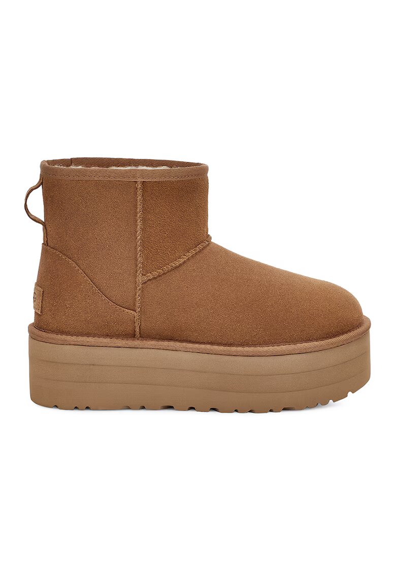 Ugg Велурени непромокаеми боти Classic Mini с равна платформа