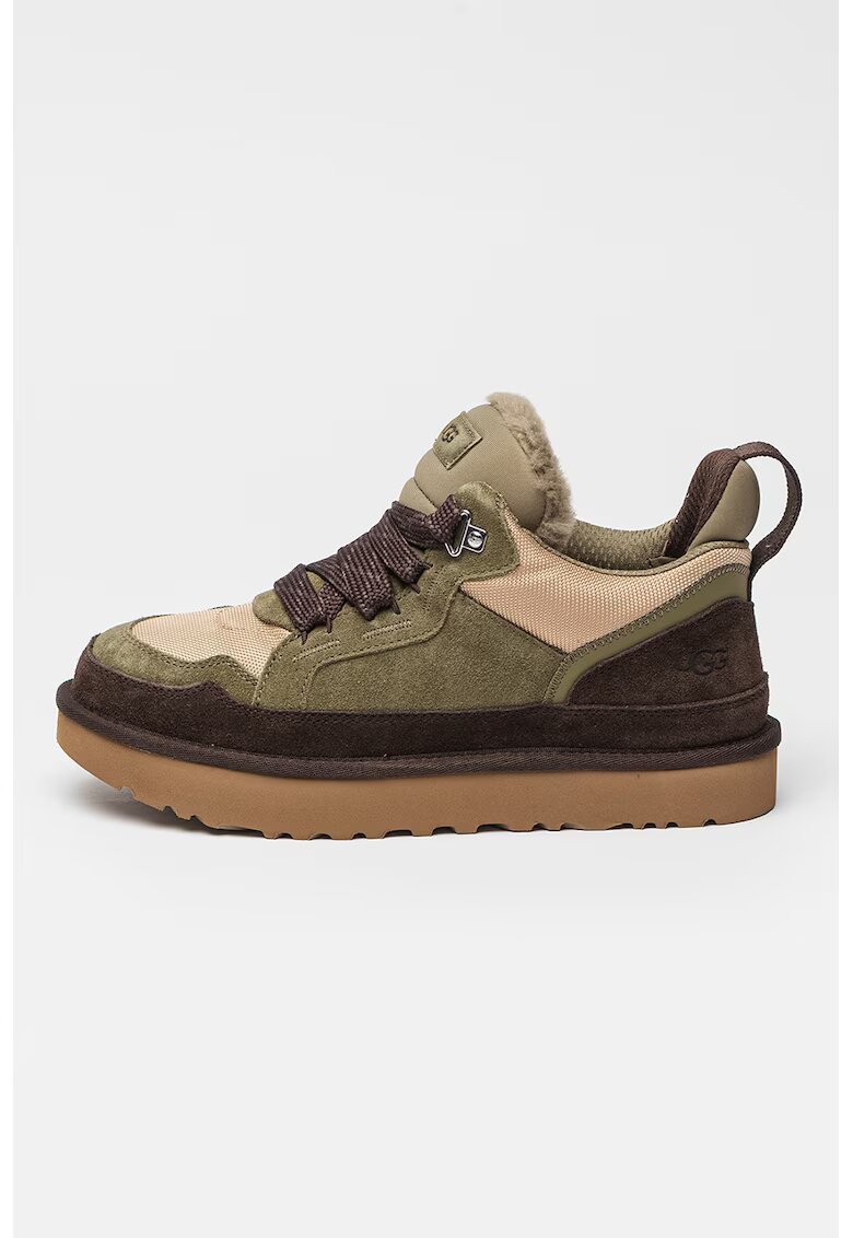Ugg Велурени спортни обувки Lowmel - Тъмнокафяв/Бежов/Папратово зелено