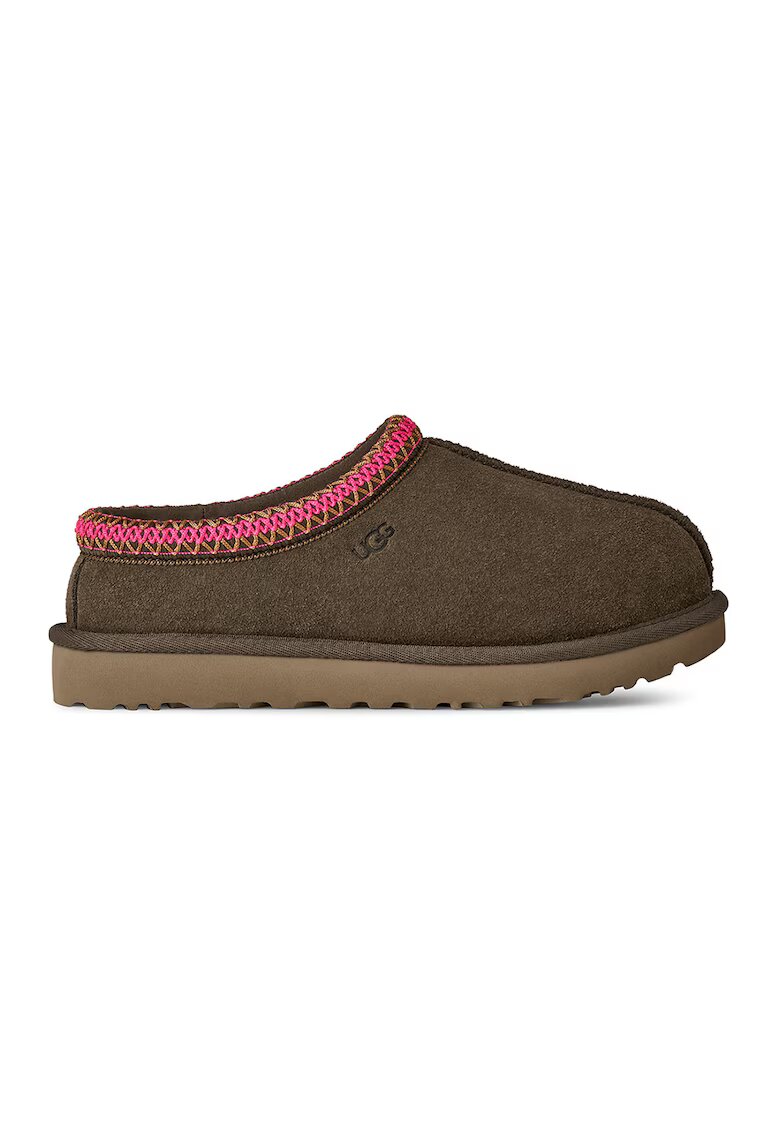 Ugg Велурено сабо Tasman II с подплата от овча кожа - Черен/Бял