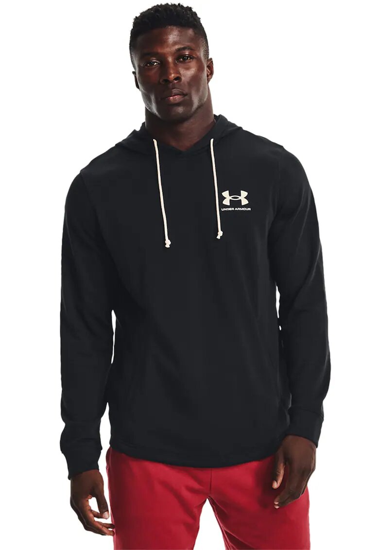 Under Armour Фитнес худи Rival - Бял/Черен