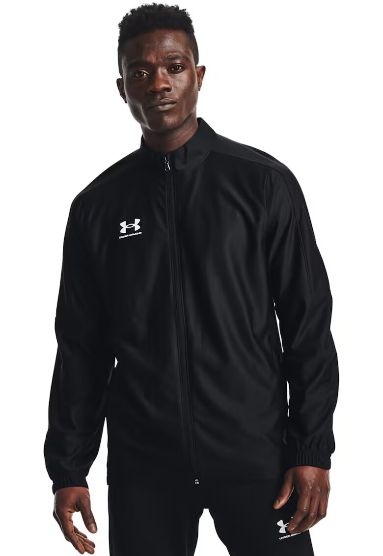 Under Armour Футболен суитшърт Challenger с цип - Бял/Черен