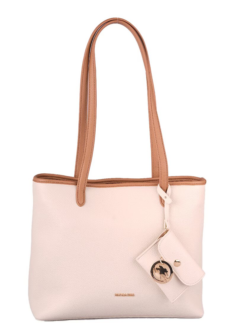 US Polo Assn Чанта Tote с цип и несесер - Червен/Бял/Тъмносин