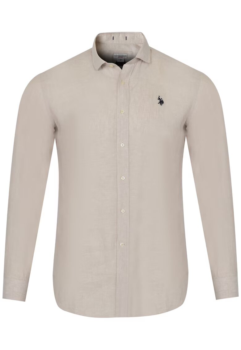 US Polo Assn Мъжка ленена риза CALE ALB