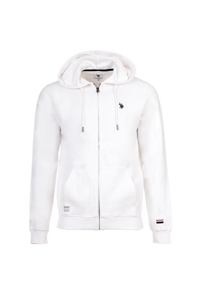 US Polo Assn Памучно худи с цип и лого