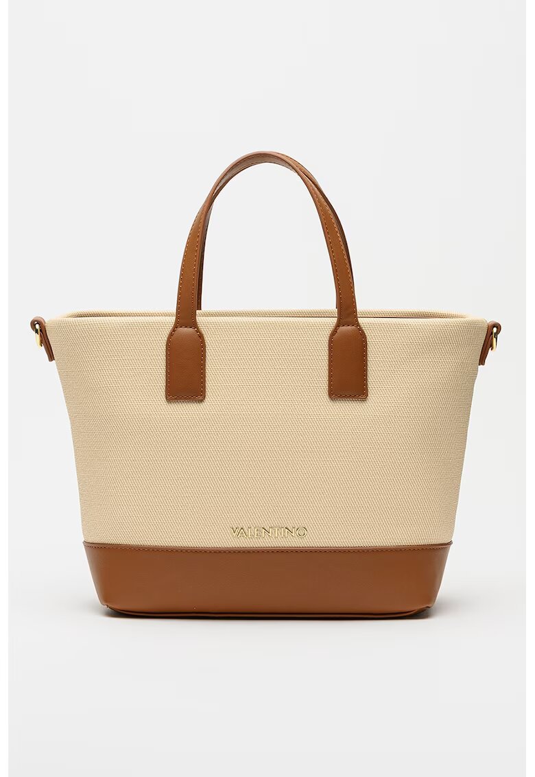 Valentino Bags Чанта за рамо от еко кожа с отделяща се презрамка - Кафяв/Светло бежово