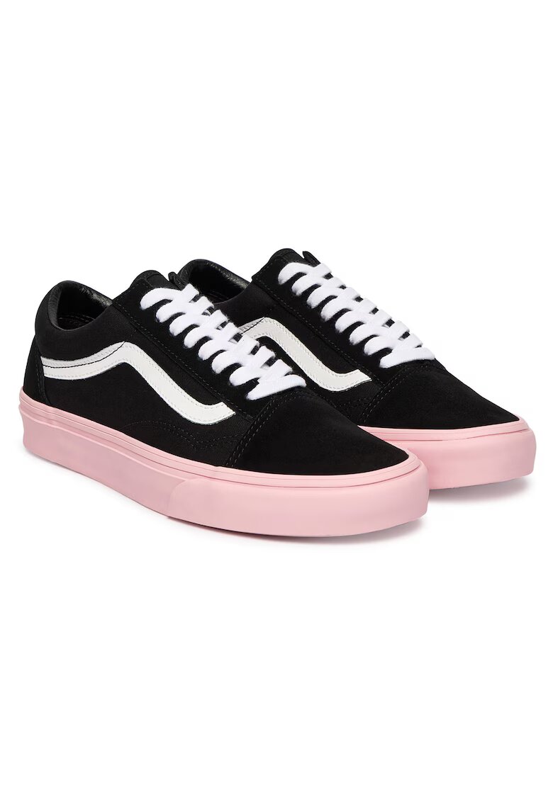 Vans Дамски кецове - естествена кожа - черно/розово