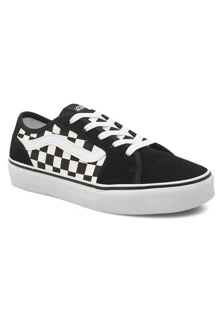 Vans Дамски кецове - естествена кожа/текстил - черно/бяло