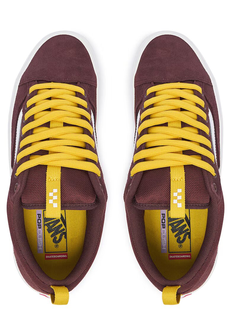 Vans кецове от велур с връзки и подметка PopCush - бордо/жълт