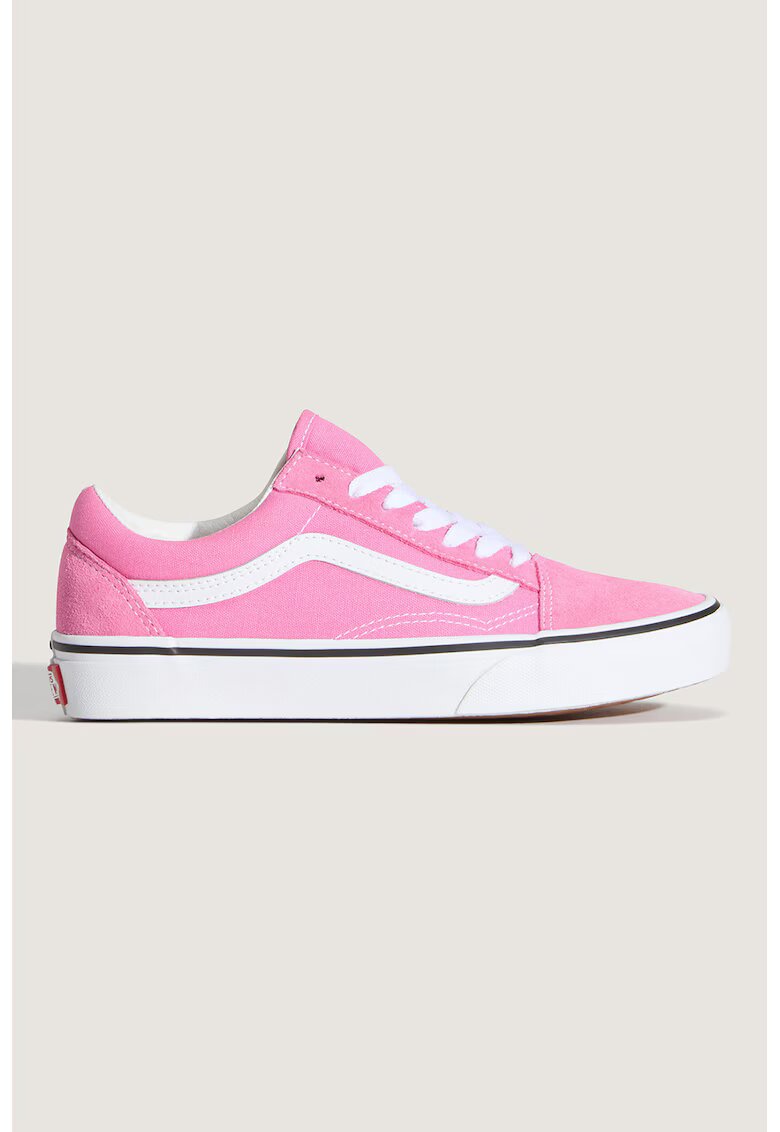 Vans Кожени маратонки Old Skool с текстил - Бял/Розово
