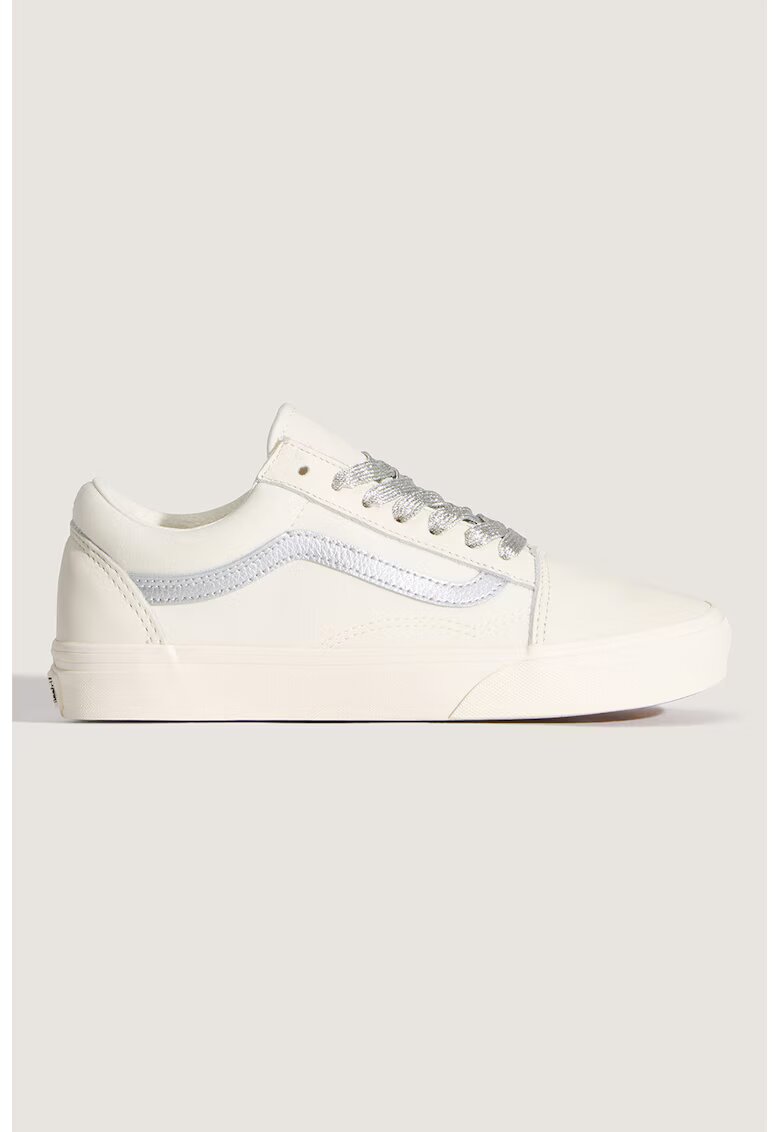 Vans Кожени маратонки Old Skool с текстил - Сребрист/Светло бежово