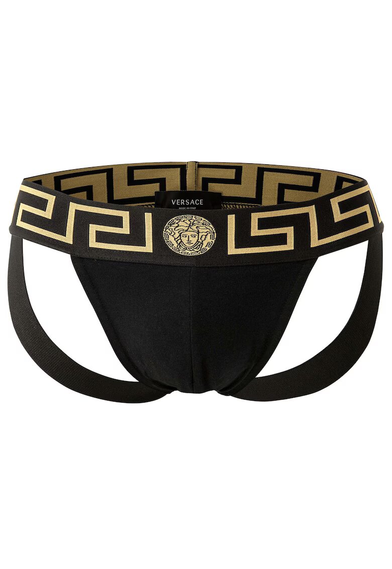 Versace Джокстрап с лого - Златист/Черен