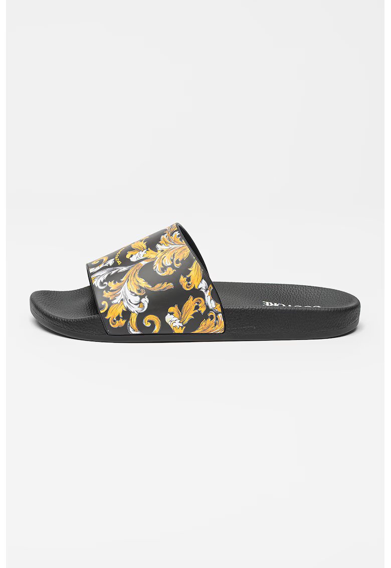 Versace Jeans Couture Чехли с принт - Черен/Бял/Синапено жълто