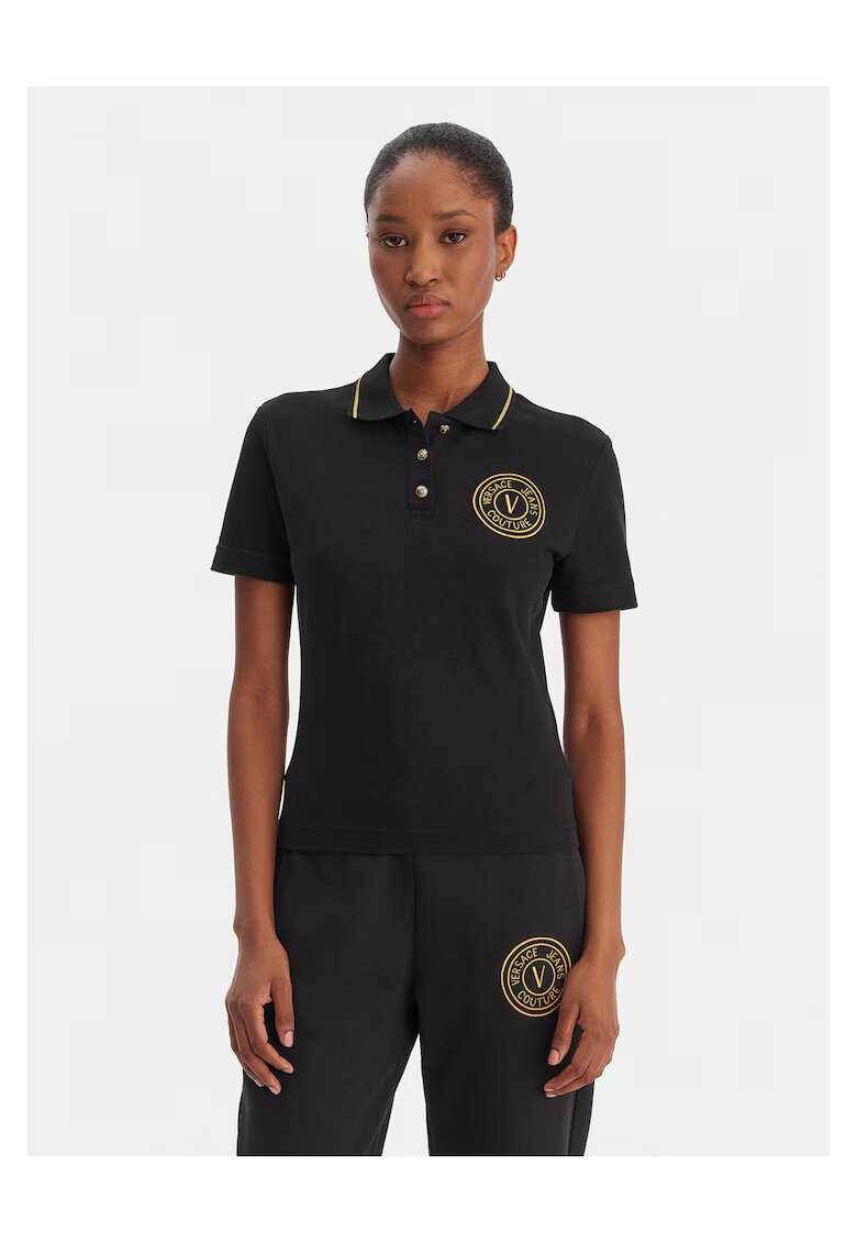 Versace Jeans Couture Дамска тениска - памук - черна