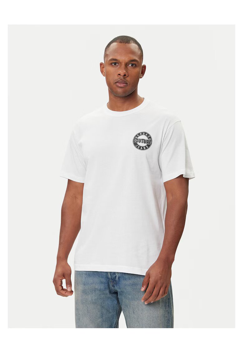 Versace Jeans Couture Мъжка тениска бяло/черно - памук - 59875