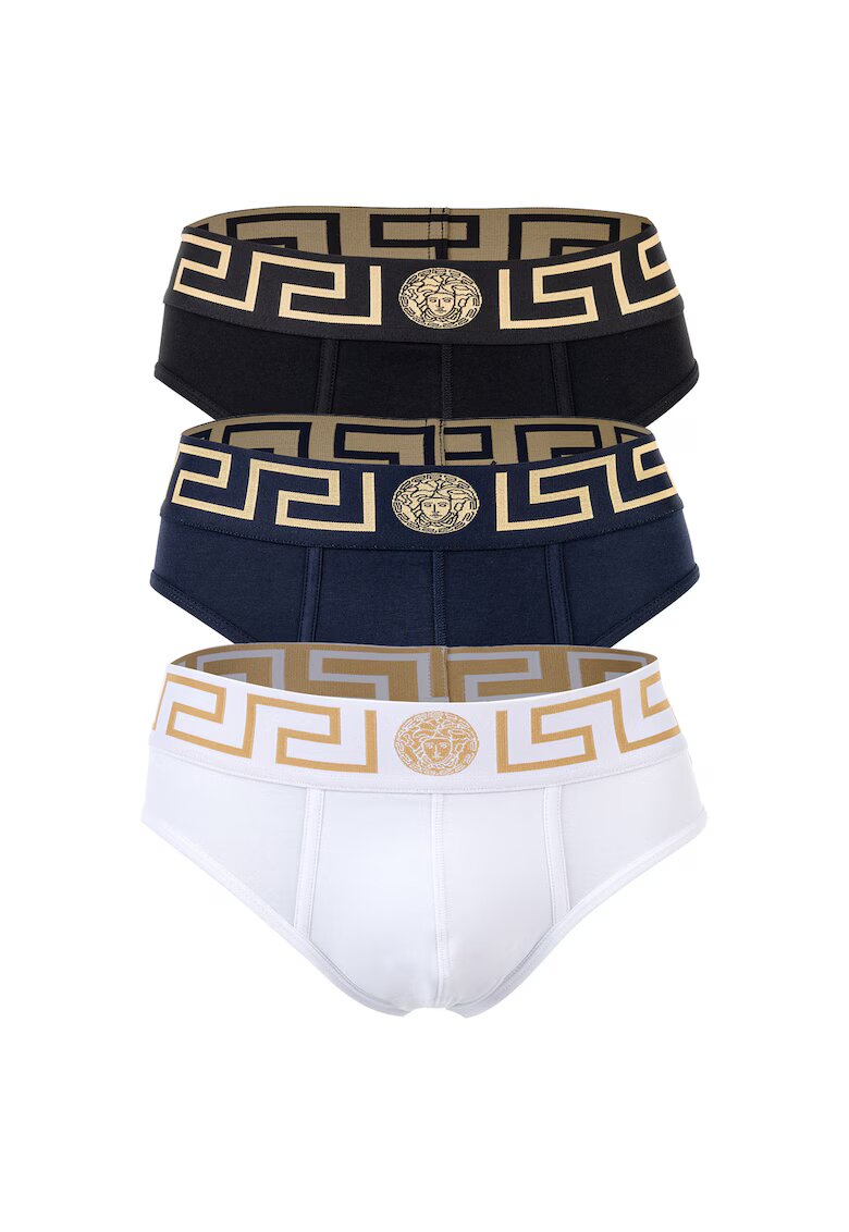 Versace Слипове Topeka - 3 чифта - Бял/Черен/Тъмносин