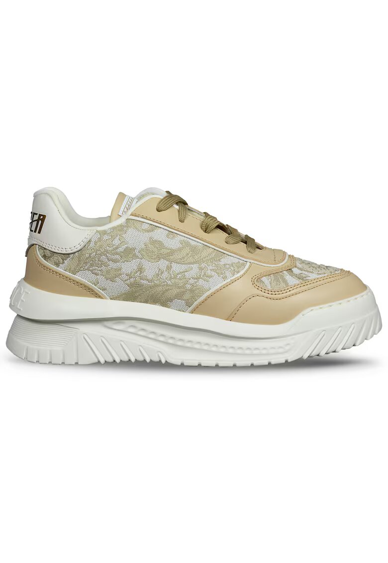 Versace Спортни обувки Odissea с бароков флорален мотив - бежово-крем