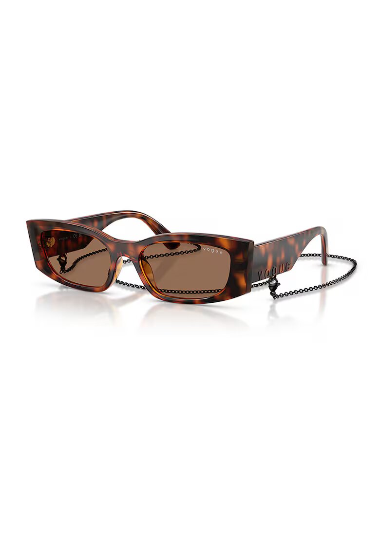 VOGUE EYEWEAR Правоъгълни слънчеви очила - Тъмнокафяв/Кафяв