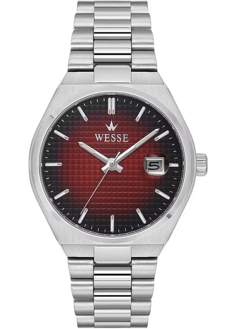 Wesse Мъжки часовник WWG209508 40мм - метална каишка - бордо циферблат - водоустойчив на 5 ATM