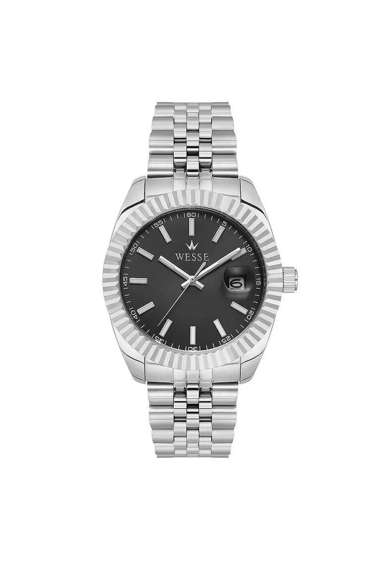 Wesse Мъжки часовник WWG403004 - 41 мм - стоманена каишка - водоустойчив на 5 ATM - сребрист - черен циферблат