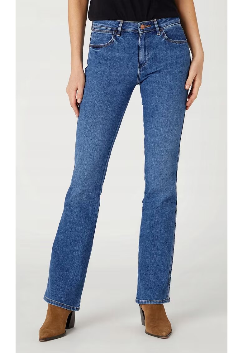 Wrangler Дамски дънки Bootcut 625 - камелия синьо - еластични - средна талия - разкроена кройка