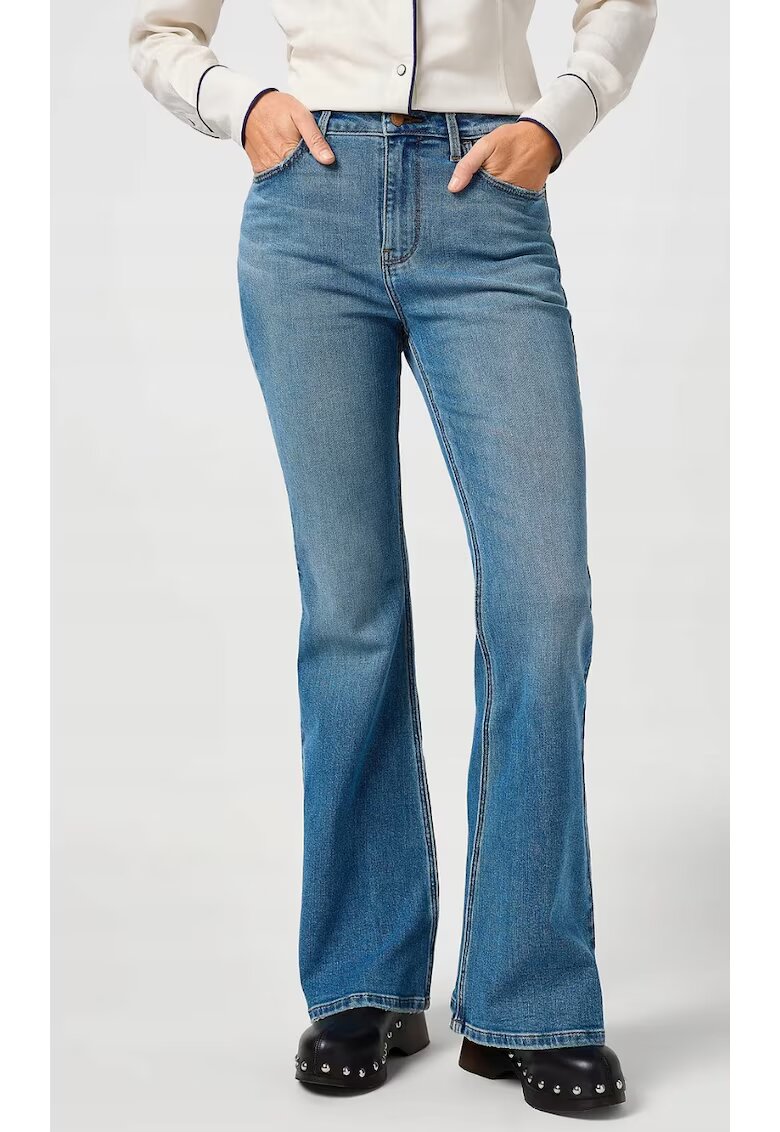 Wrangler Дамски дънки - Fierce Flare - висока талия - разкроени - - еластичен деним - памук/полиестер/еластан