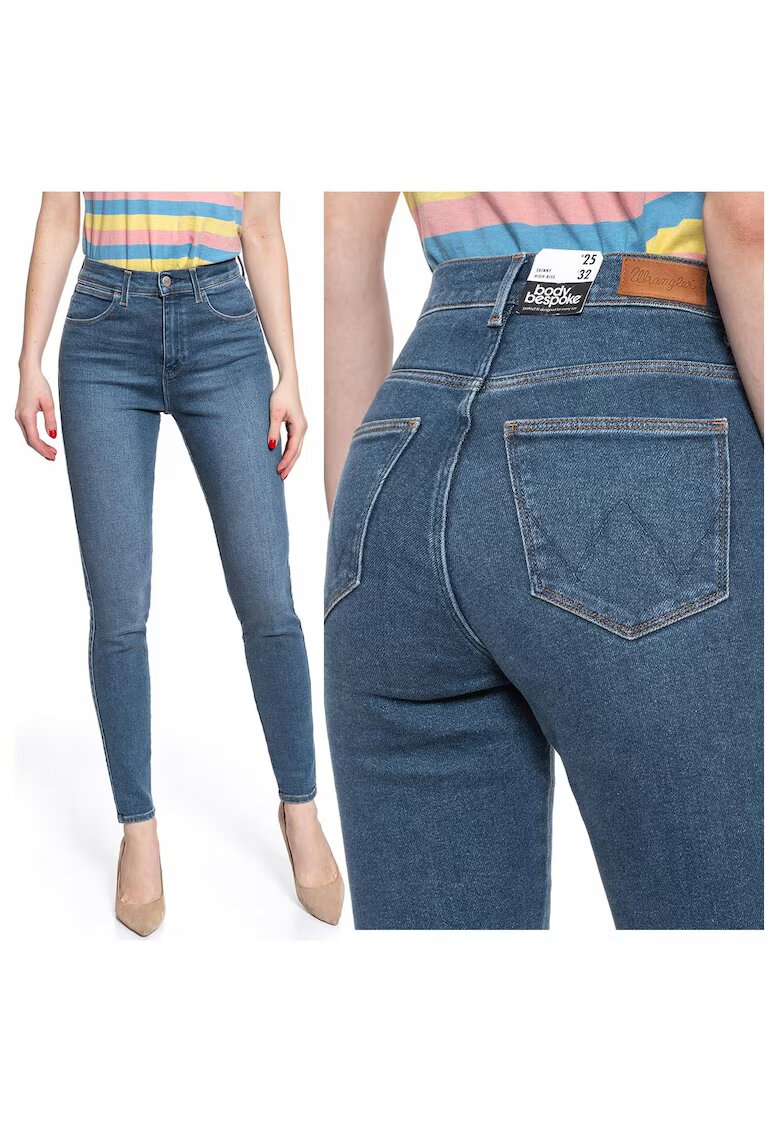 Wrangler Дамски дънки - Skinny - 100% памук - цип - дълги - 5 джоба - високо качество - сини