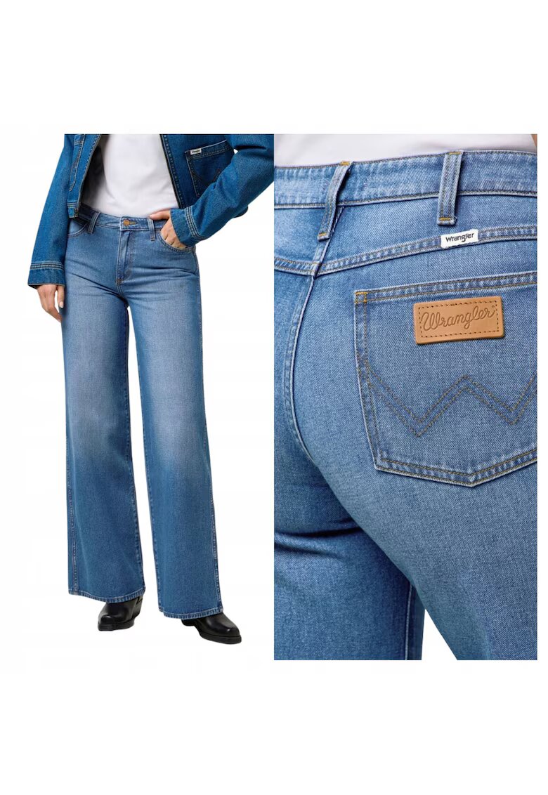 Wrangler Дамски дънки - World Wide 661 - разкроени - средна талия - 5 джоба - цип - дълги - памук - W27-L32 US