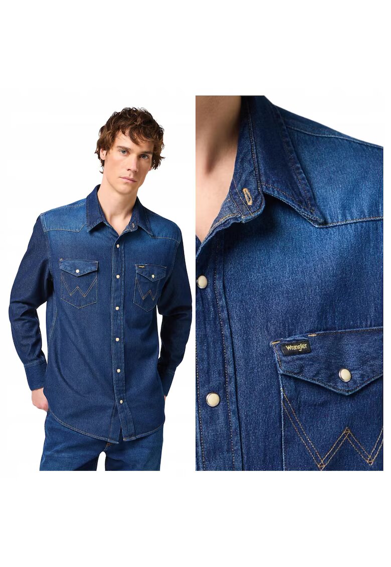 Wrangler Мъжка риза 27MW Western Shirt - Стандартна кройка - Дълги ръкави - С копчета - Класически дизайн - Памук -