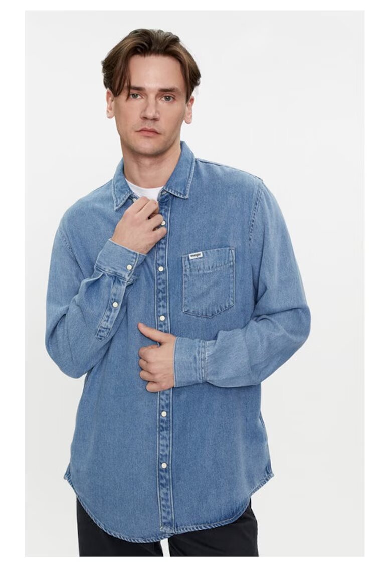 Wrangler Мъжка риза - 594381 - синьо - лиоцел