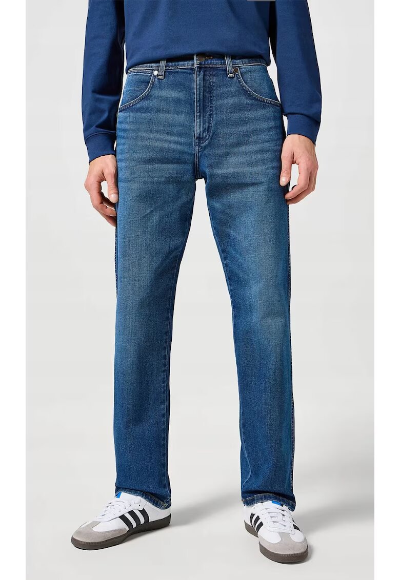 Wrangler Мъжки дънки Frontier - свободни - тъмносини - памучни - еластични