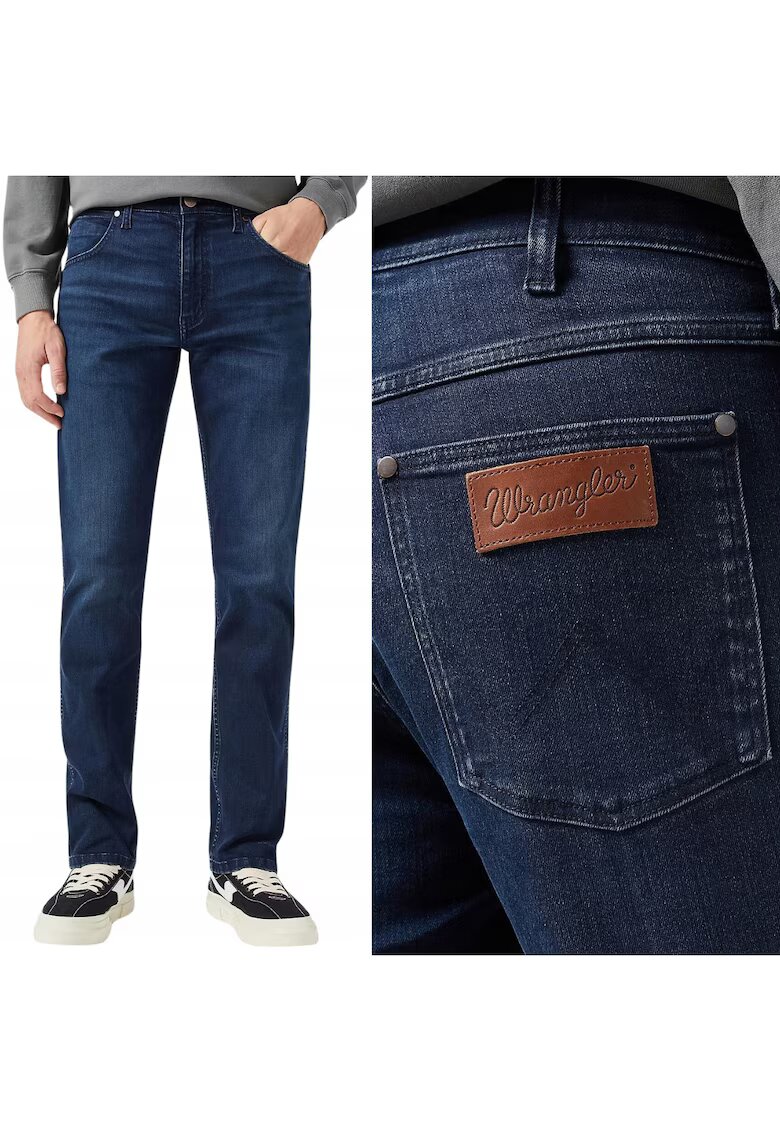 Wrangler Мъжки дънки Greensboro 803 - средна талия - еластичност - тъмносин - W42 L36