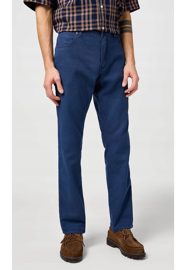 Wrangler Мъжки дънки Greensboro - памук/лен - тъмносини