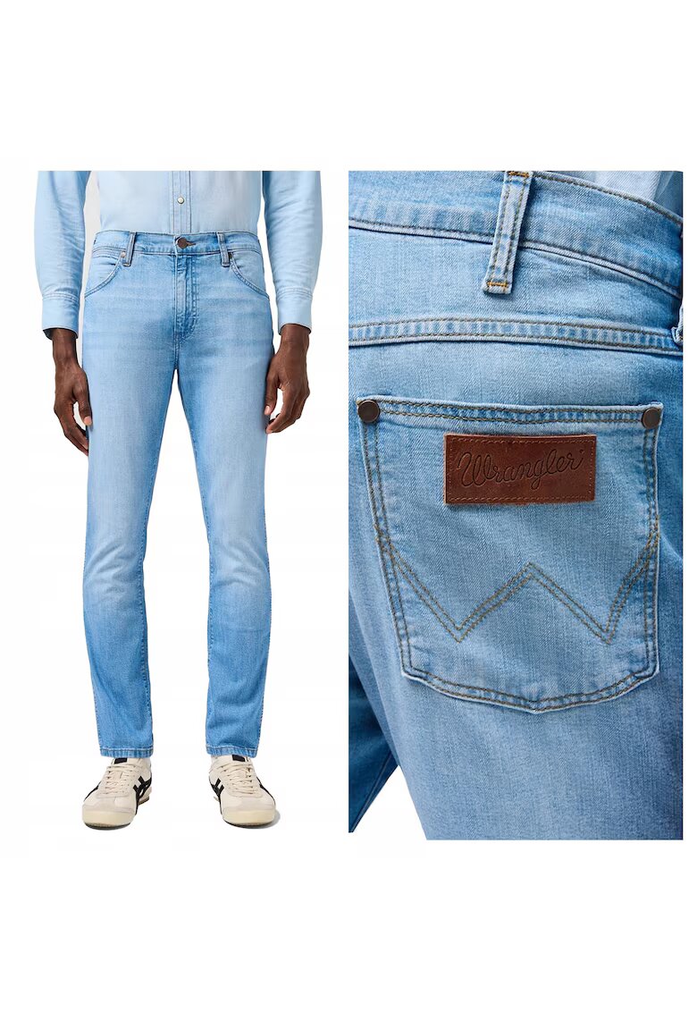 Wrangler Мъжки дънки - Larston - Slim Fit - Ниска талия - 5 джоба - Цип - Дълги - Памук - W30-L32 US