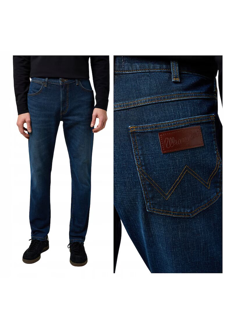 Wrangler Мъжки дънки - Larston - Slim Fit - Ниска талия - 5 джоба - Цип - Дълги - Памук - W34-L30 US